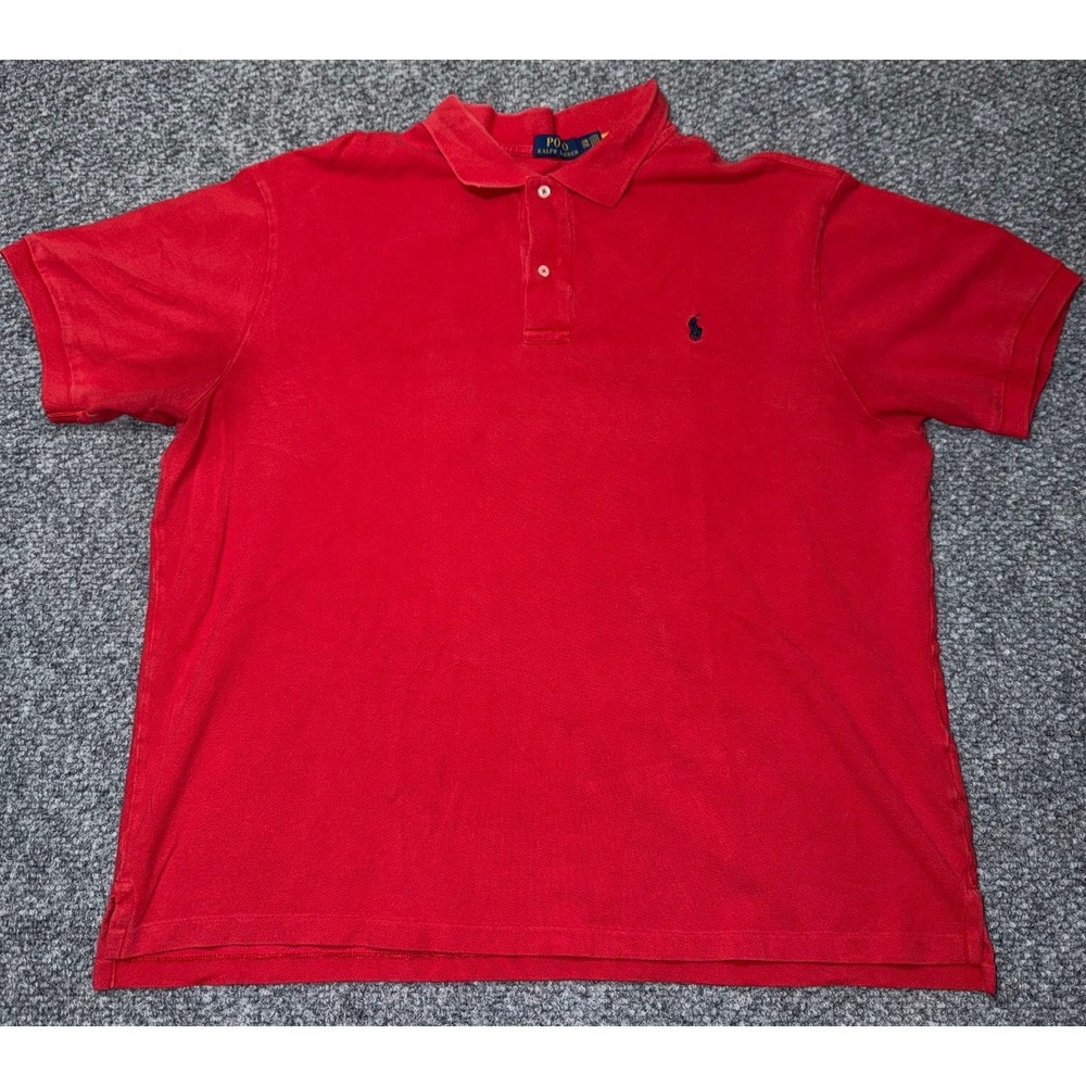 Polo Ralph Lauren Red Short Sleeve Polo Shirt Size 2XB big and tall